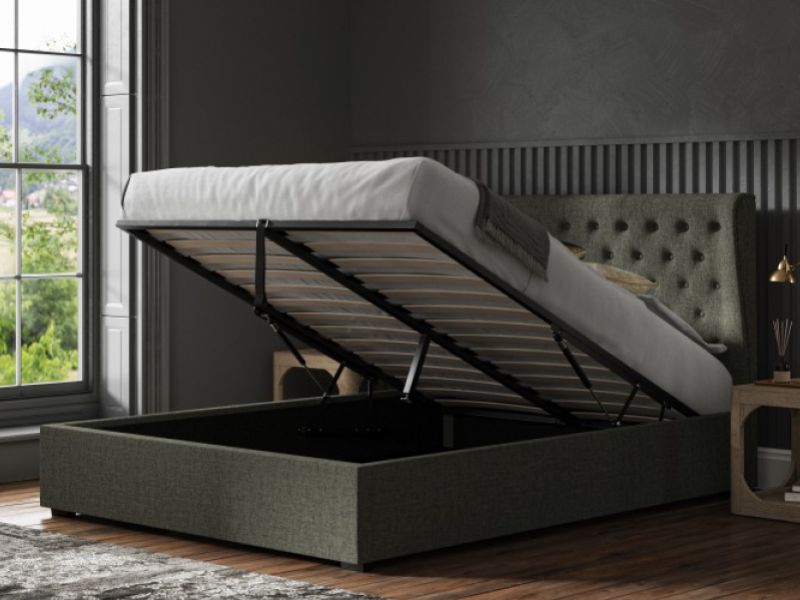 Emporia Hampstead 6ft Super Kingsize Grey Fabric Ottoman Bed