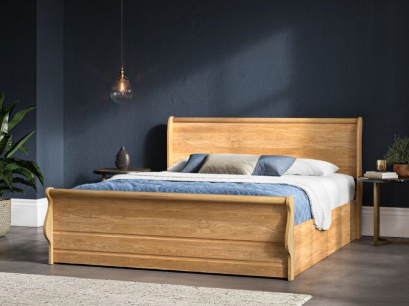 Emporia Windsor 5ft Kingsize Oak Ottoman Sleigh Bed