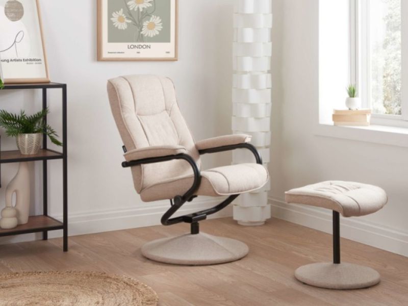 Birlea Memphis Wheat Fabric Swivel Chair And Stool