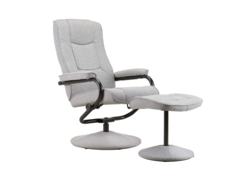 Birlea Memphis Grey Fabric Swivel Chair And Stool