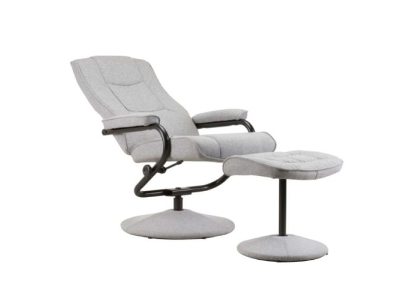 Birlea Memphis Grey Fabric Swivel Chair And Stool