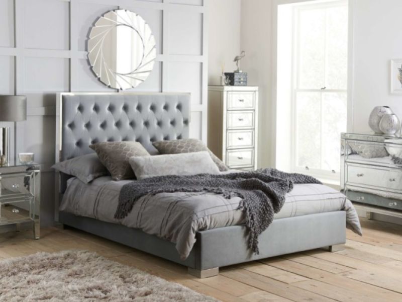 Birlea Chelsea 5ft Kingsize Grey Fabric Bed Frame
