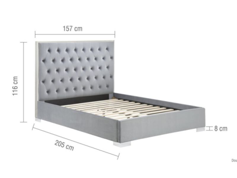Birlea Chelsea 4ft6 Double Grey Fabric Bed Frame