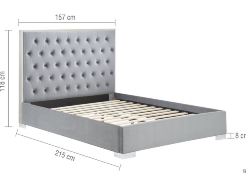 Birlea Chelsea 5ft Kingsize Grey Fabric Bed Frame