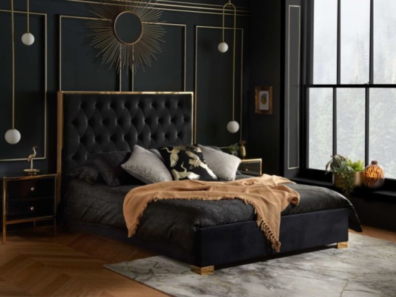 Birlea Chelsea 4ft6 Double Black Fabric Bed Frame