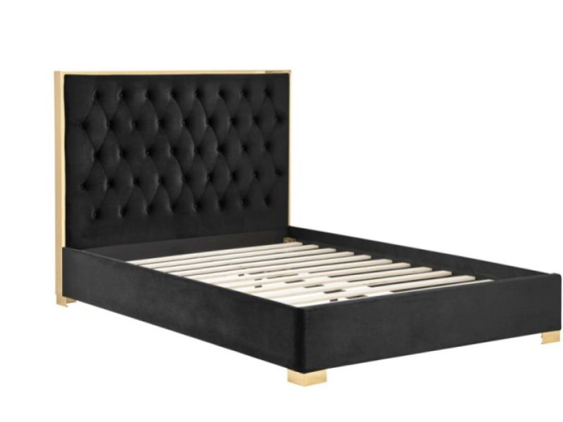 Birlea Chelsea 4ft6 Double Black Fabric Bed Frame