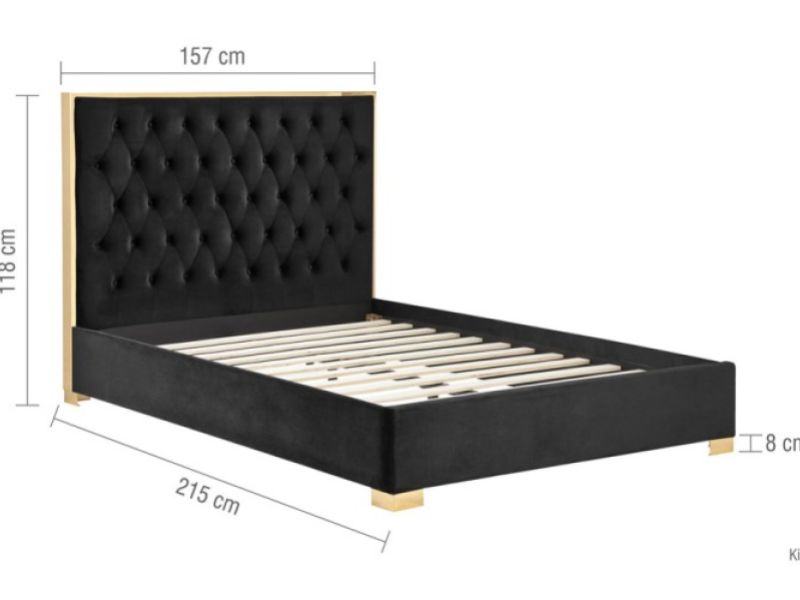 Birlea Chelsea 5ft Kingsize Black Fabric Bed Frame
