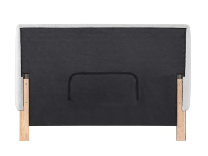 Birlea Halfden 5ft Kingsize Wood And White Boucle Fabric Bed Frame