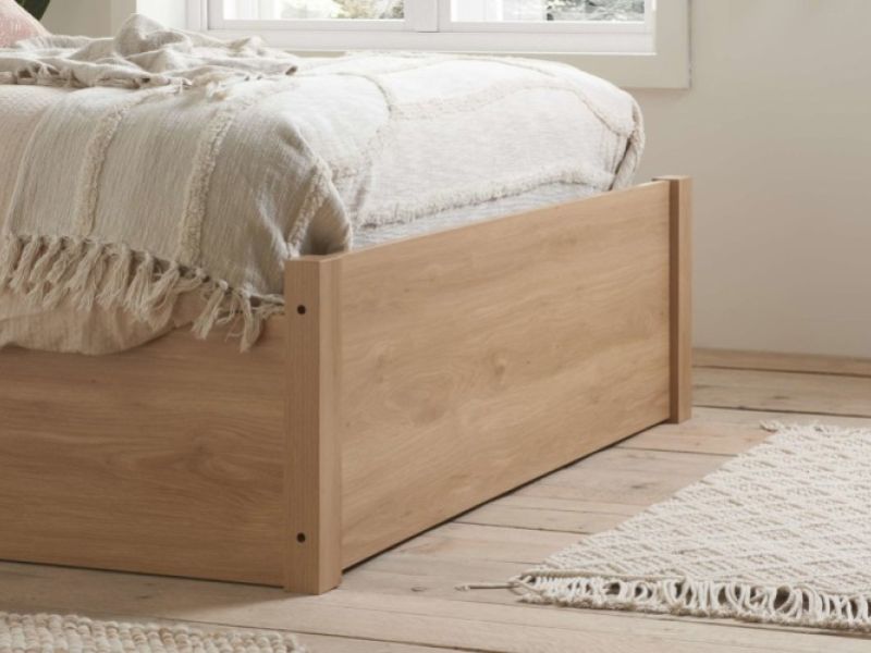 Birlea Croxley Rattan And Oak Finish 4ft6 Double Ottoman Bed Frame