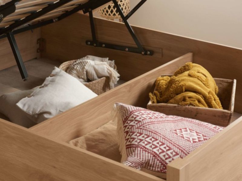 Birlea Croxley Rattan And Oak Finish 5ft Kingsize Ottoman Bed Frame