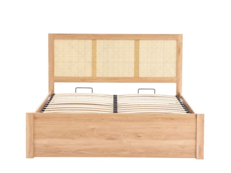 Birlea Croxley Rattan And Oak Finish 5ft Kingsize Ottoman Bed Frame