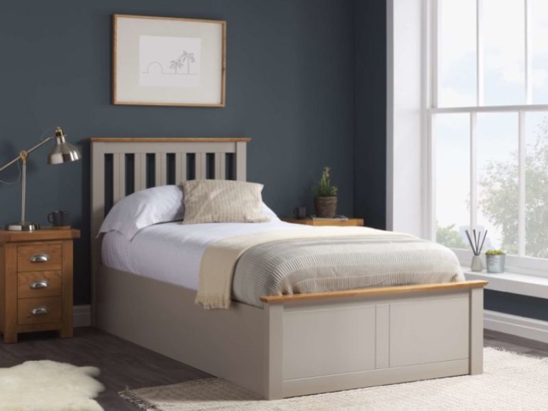 Birlea Phoenix 3ft Single Pearl Grey Ottoman Lift Wooden Bed Frame