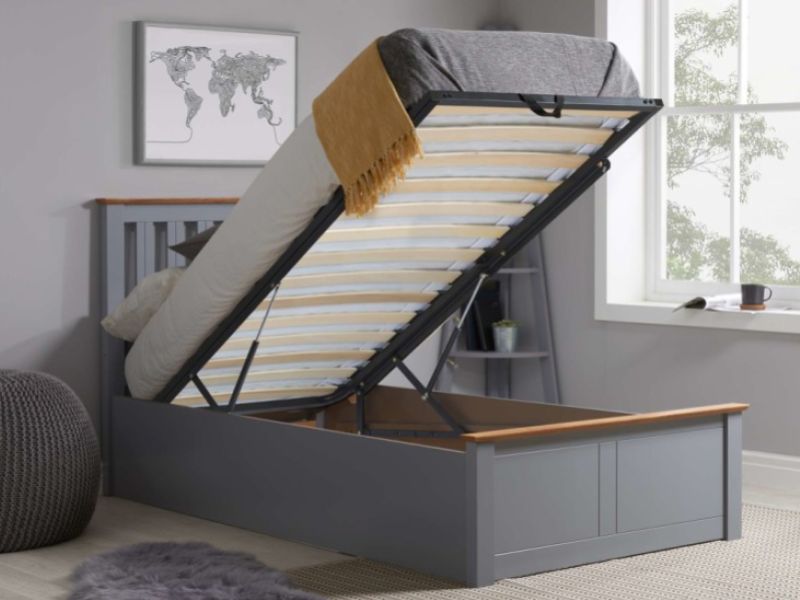 Birlea Phoenix 3ft Single Stone Grey Ottoman Lift Wooden Bed Frame