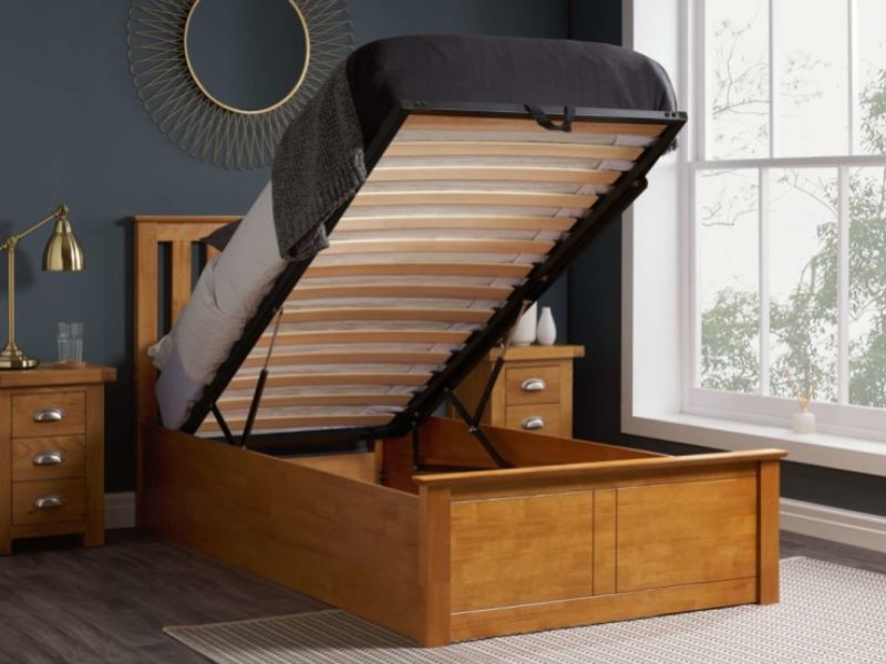 Birlea Phoenix 3ft Single Oak Finish Ottoman Lift Wooden Bed Frame