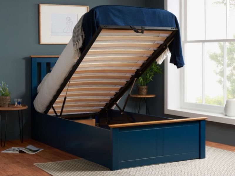 Birlea Phoenix 3ft Single Navy Blue Ottoman Lift Wooden Bed Frame