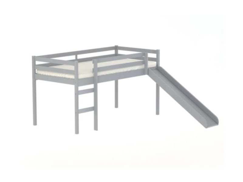 Birlea Frankie 3ft Single Grey Wooden Midsleeper Bed With Slide