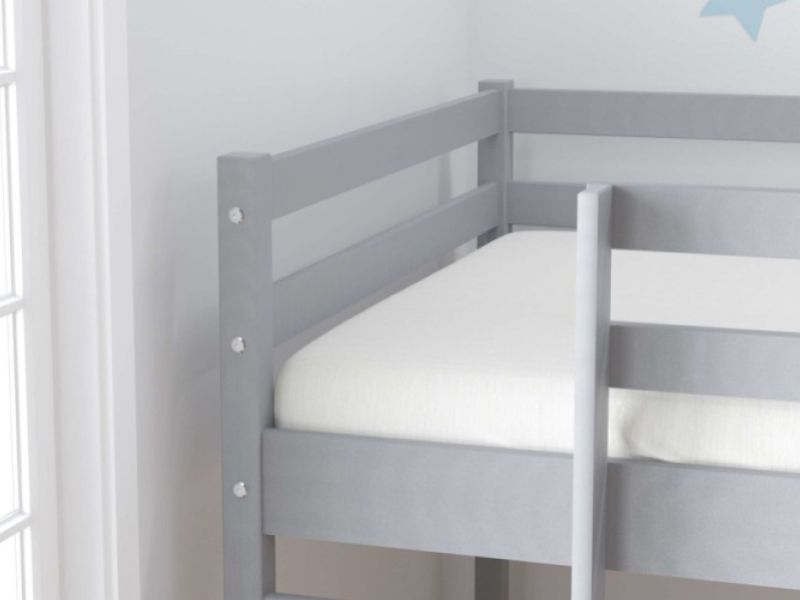 Birlea Frankie 3ft Single Grey Wooden Midsleeper Bed With Slide