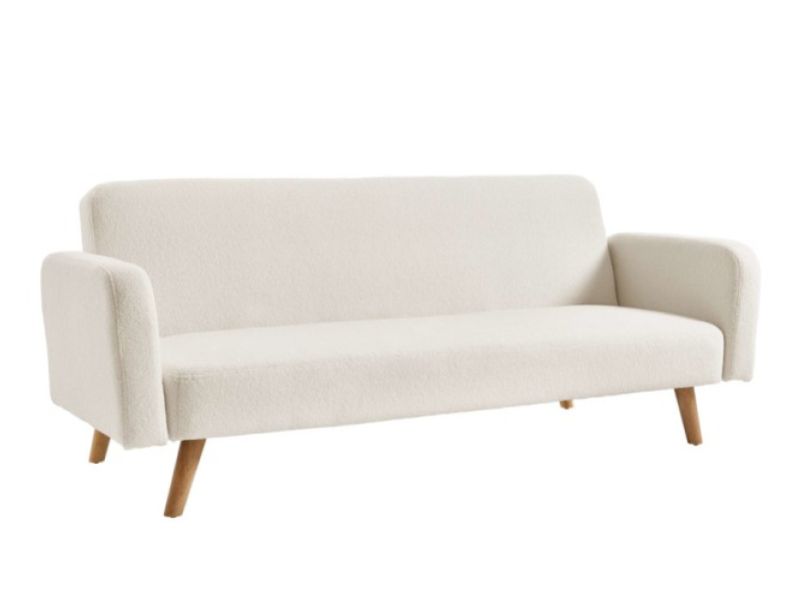 Birlea Micah White Boucle Teddy Fabric Sofa Bed