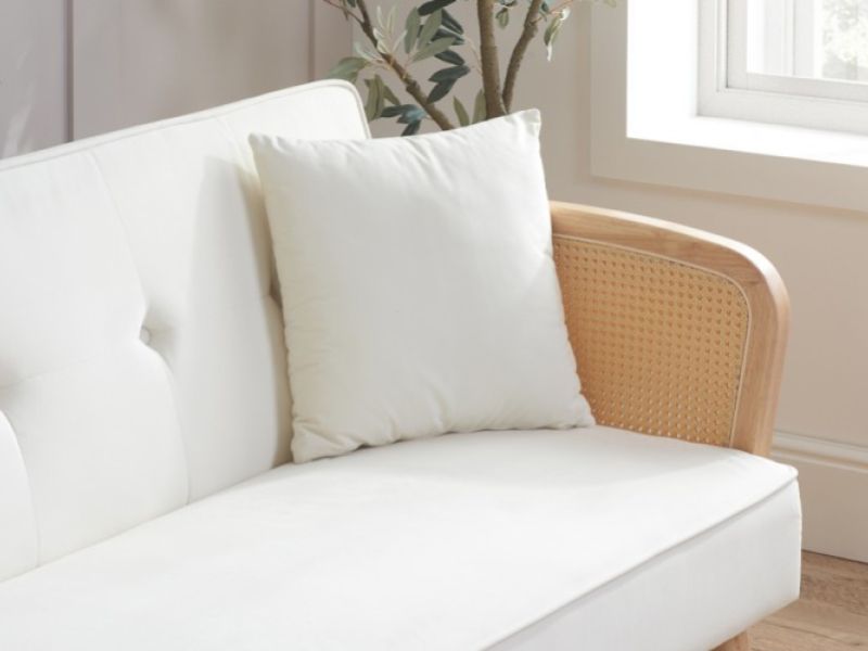 Birlea Mila Rattan And White Fabric Sofa Bed
