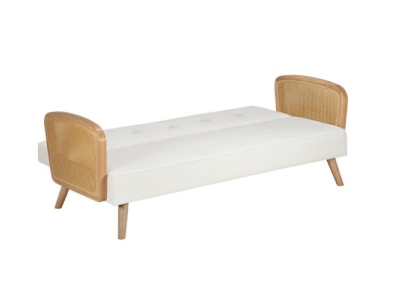 Birlea Mila Rattan And White Fabric Sofa Bed