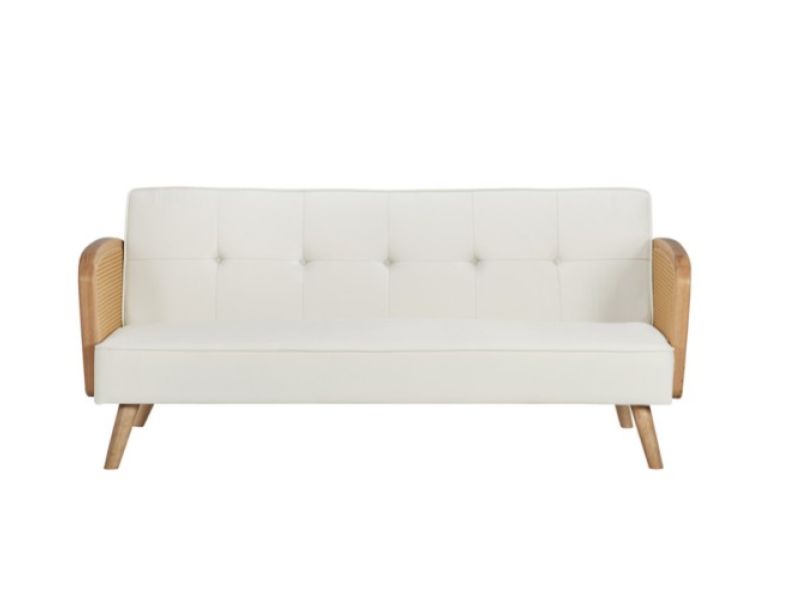 Birlea Mila Rattan And White Fabric Sofa Bed