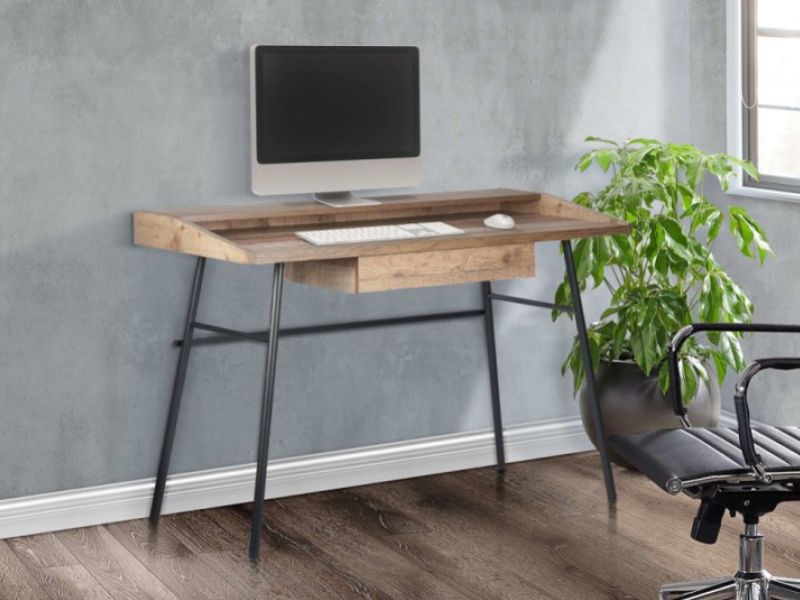 Birlea Urban Rustic Office Desk With Shelf And Drawer