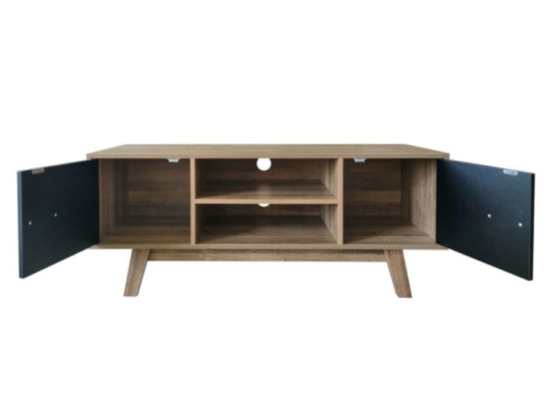 Birlea Shard TV Unit In Walnut And Black