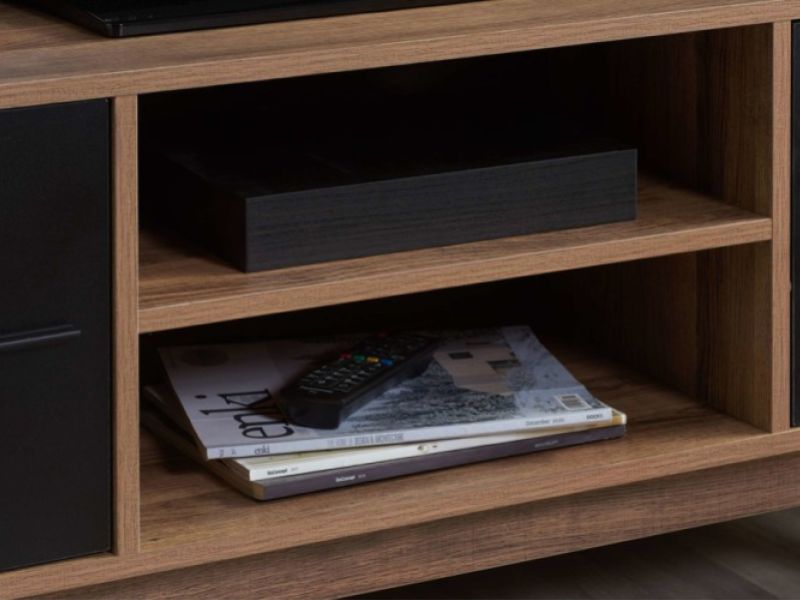 Birlea Shard TV Unit In Walnut And Black
