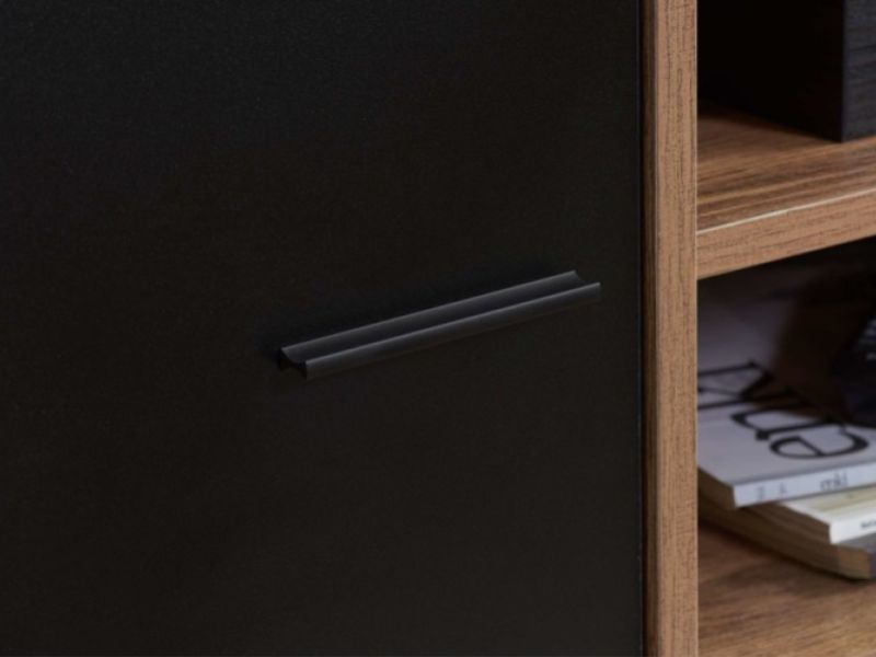 Birlea Shard TV Unit In Walnut And Black