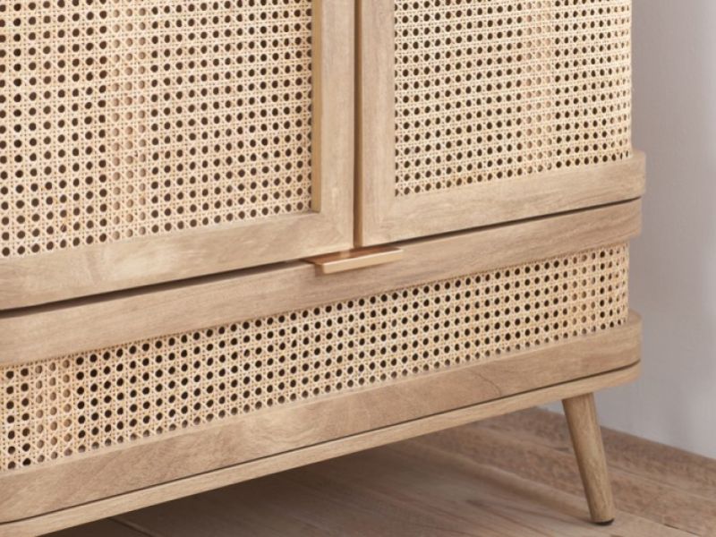 Birlea Noah Rattan 2 Door 1 Drawer Wardrobe