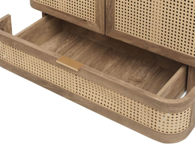 Birlea Noah Rattan 2 Door 1 Drawer Wardrobe