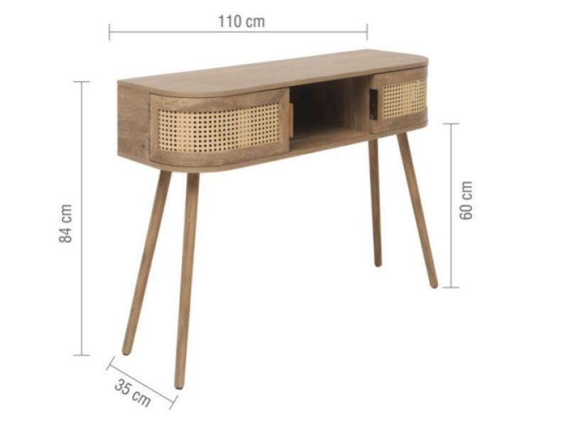 Birlea Noah Rattan Console Table