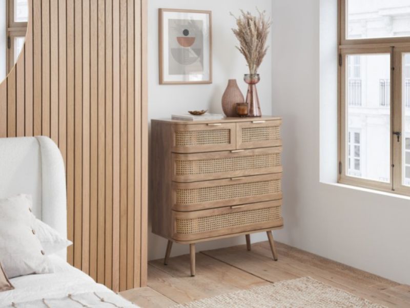 Birlea Noah Rattan 5 Drawer Chest