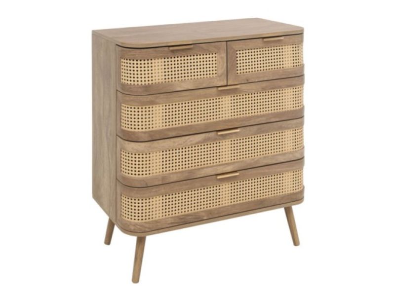 Birlea Noah Rattan 5 Drawer Chest