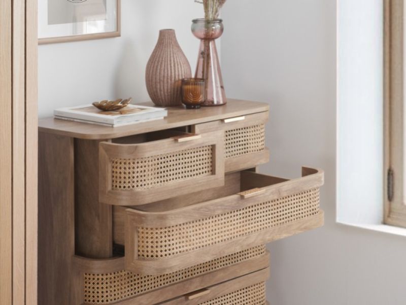 Birlea Noah Rattan 5 Drawer Chest