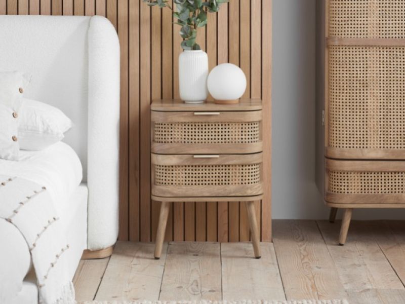 Birlea Noah Rattan 2 Drawer Bedside