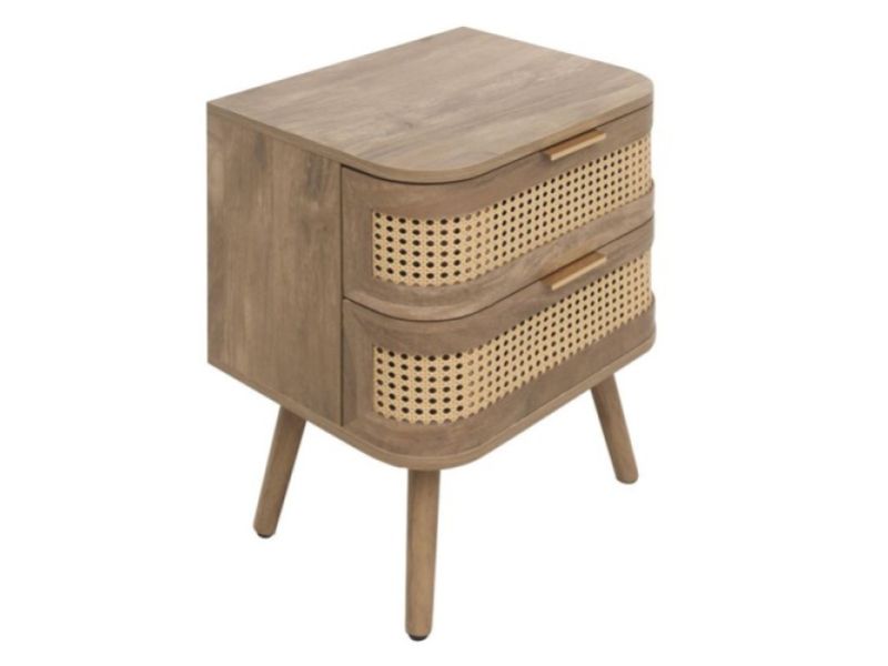 Birlea Noah Rattan 2 Drawer Bedside