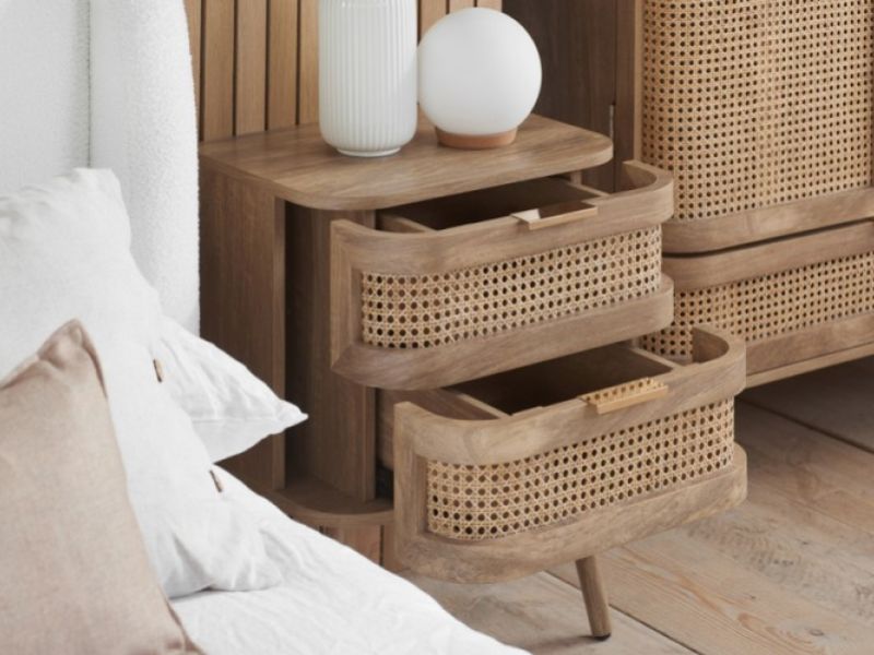 Birlea Noah Rattan 2 Drawer Bedside