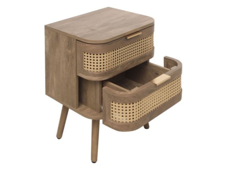 Birlea Noah Rattan 2 Drawer Bedside