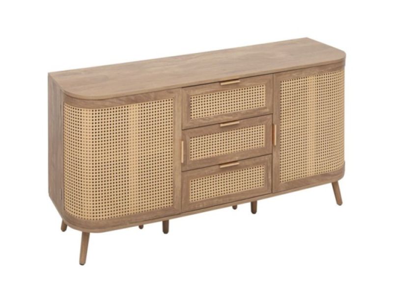 Birlea Noah Rattan 2 Door 3 Drawer Sideboard