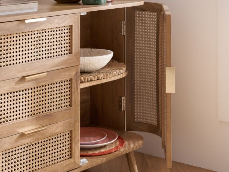 Birlea Noah Rattan 2 Door 3 Drawer Sideboard