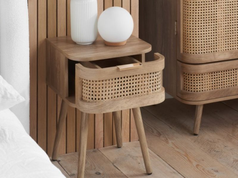 Birlea Noah Rattan 1 Drawer Bedside