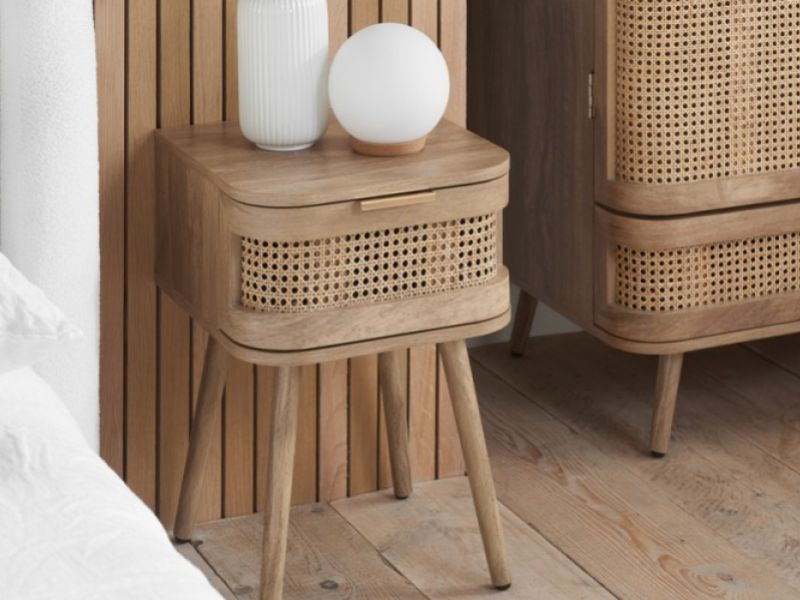Birlea Noah Rattan 1 Drawer Bedside