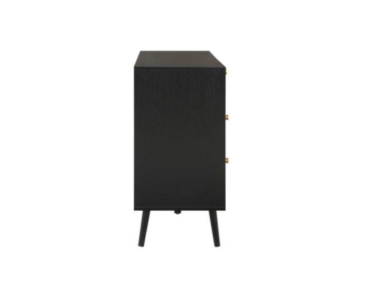 Birlea Croxley Rattan And Black Finish 7 Drawer Chest
