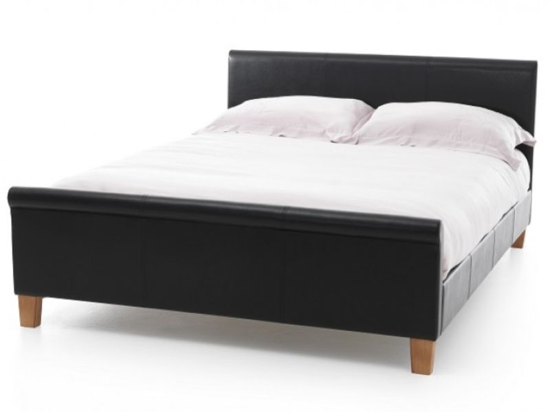 STORE CLEARANCE Serene Savona 5ft Kingsize Black Faux Leather Bed Frame
