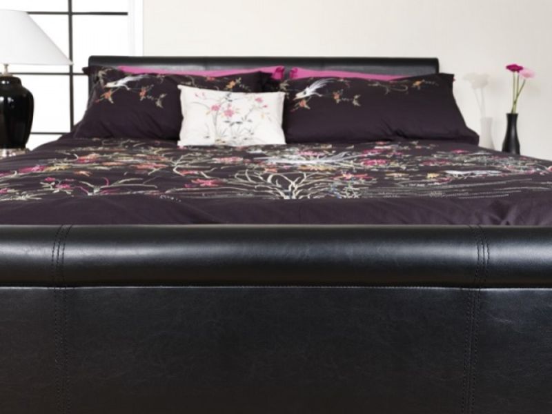STORE CLEARANCE Serene Savona 5ft Kingsize Black Faux Leather Bed Frame