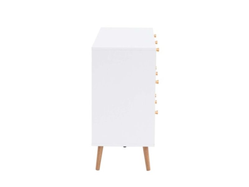 Birlea Croxley Rattan And White Finish 7 Drawer Chest