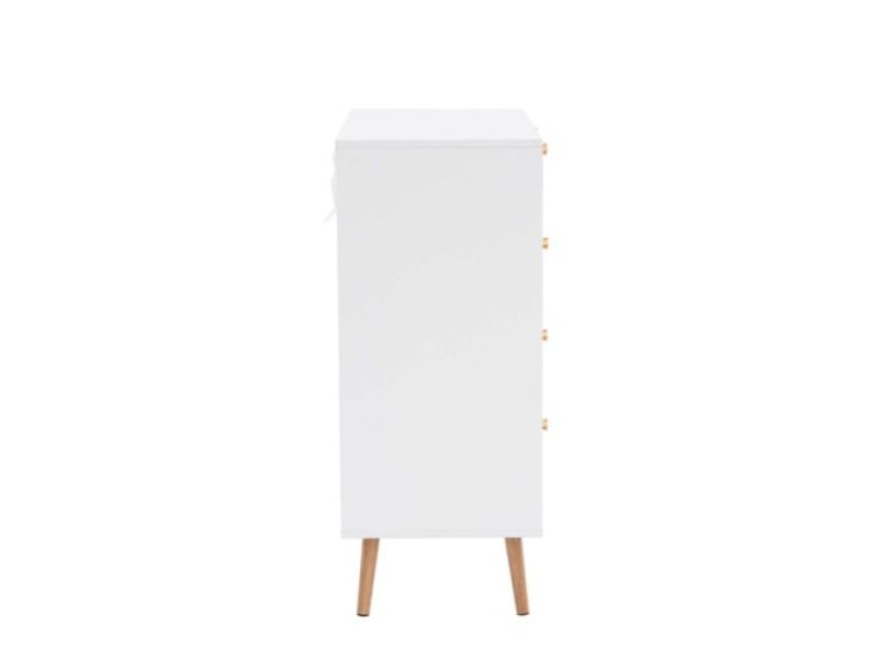 Birlea Croxley Rattan And White Finish 5 Drawer Chest