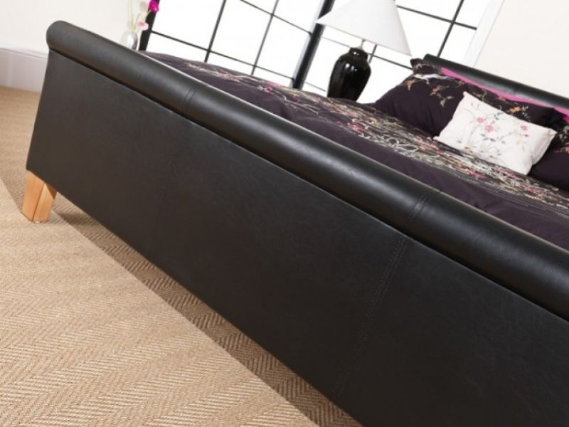 STORE CLEARANCE Serene Savona 5ft Kingsize Black Faux Leather Bed Frame