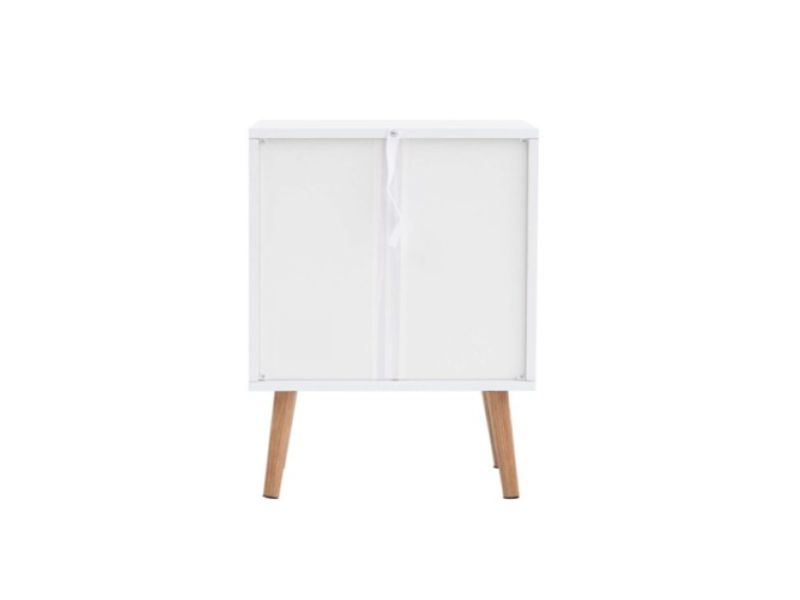 Birlea Croxley Rattan And White Finish 2 Drawer Bedside